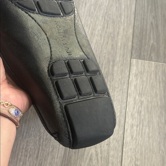 Louis Vuitton Black Leather Loafers with Silver Accent - Picture 8 of 17